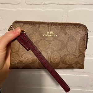 COACH double opening wristlet